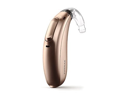 Phonak Terra+ RIC hearing aid shells close-up (placeholder, final product photo to be added)