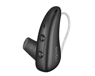 Signia Orion Charge&Go 200 hearing aid and charger (placeholder, final product photo to be added)